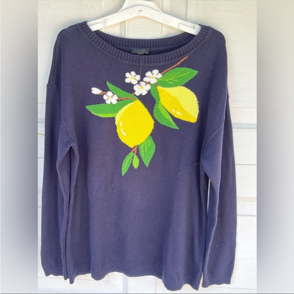 Talbots's Sweater crew neck long beach M lime print